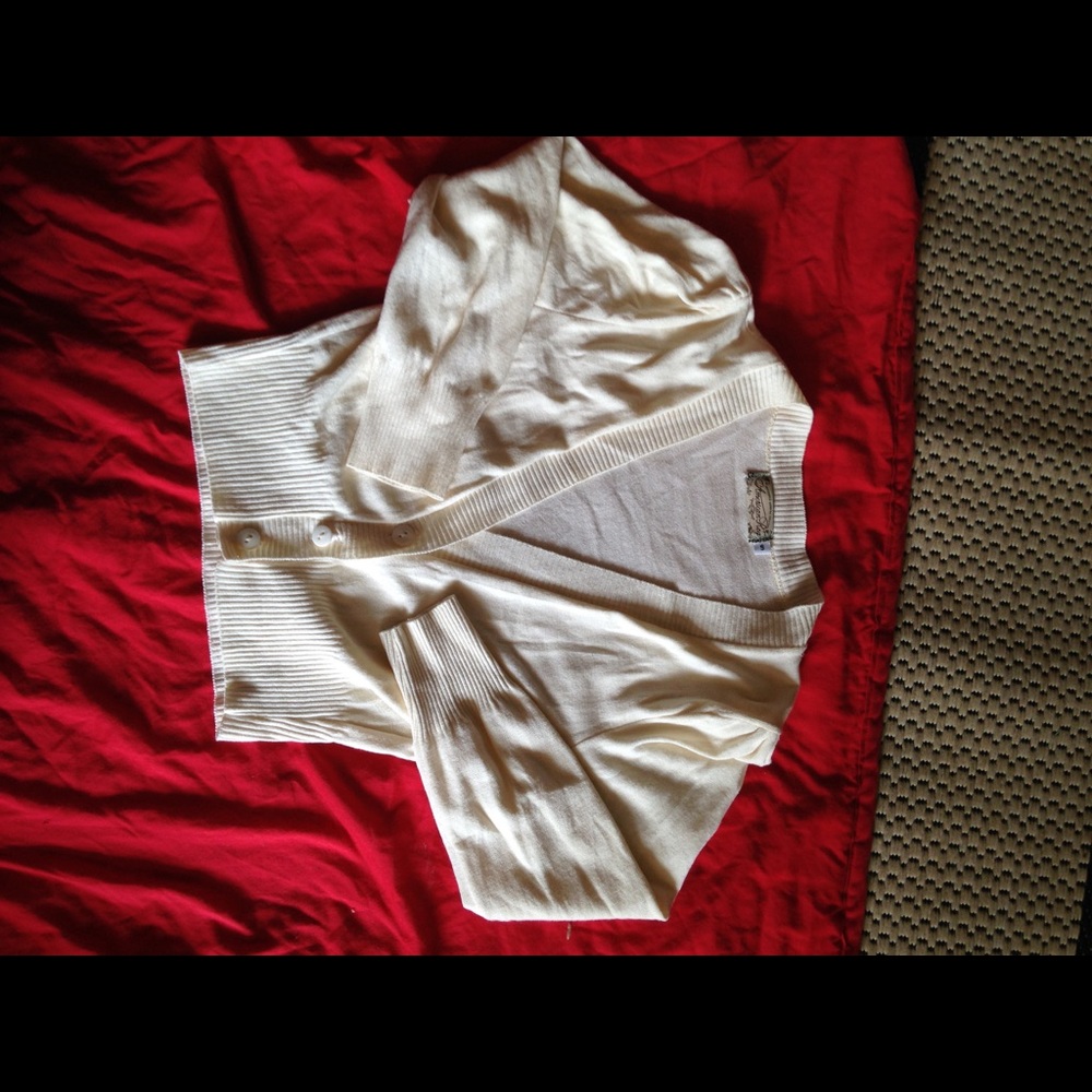 American rag "merica" small cream cartigan